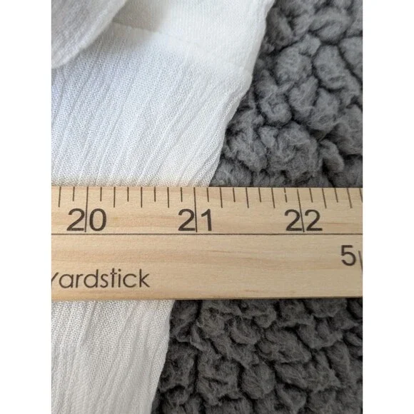 Garnet Hill Womens Size Large Blouse White Geometric 3/4 Sleeve Embroidered - Picture 7 of 8